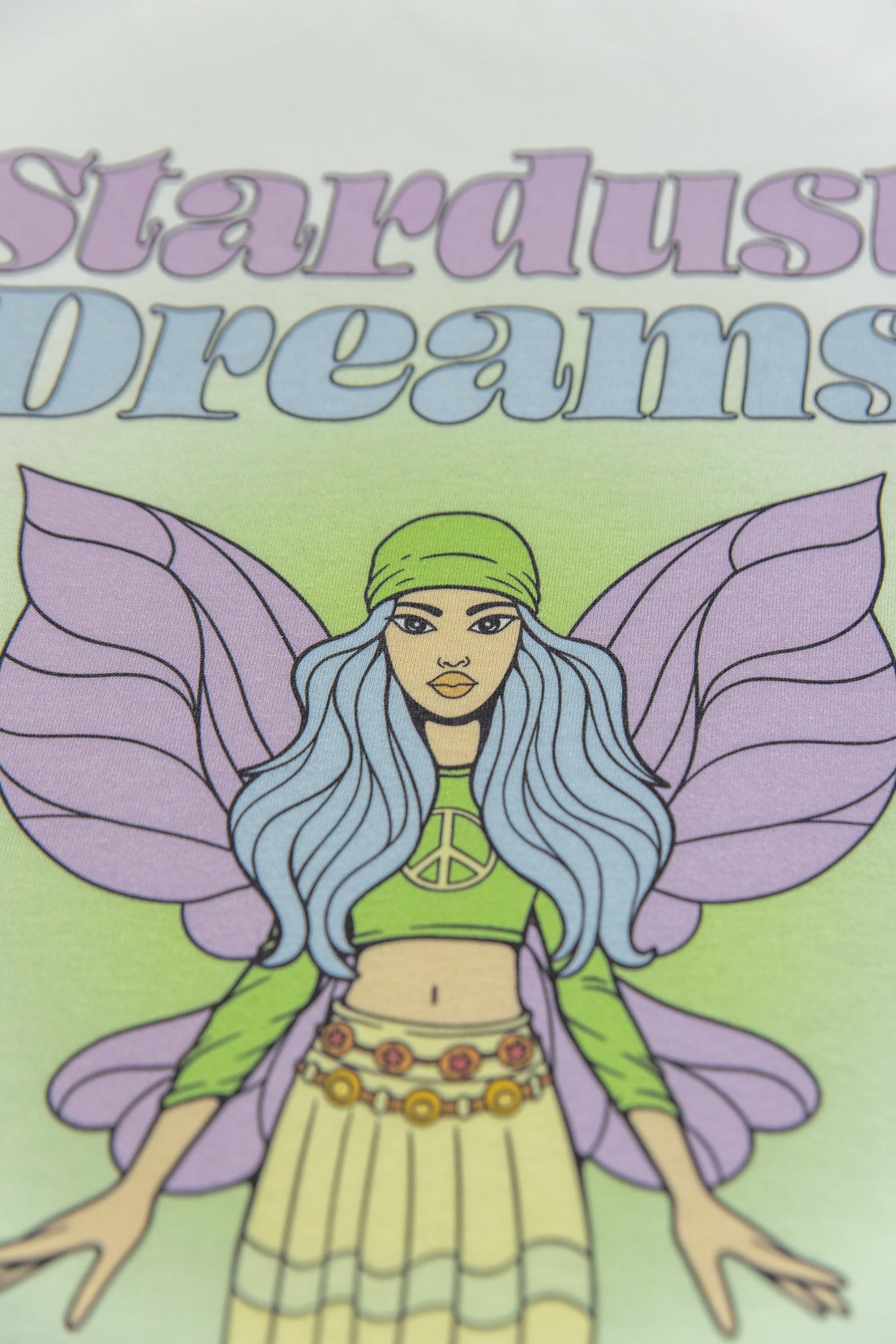 Short Sleeved T-Shirt in Stem Green with Stardust Dreams Print