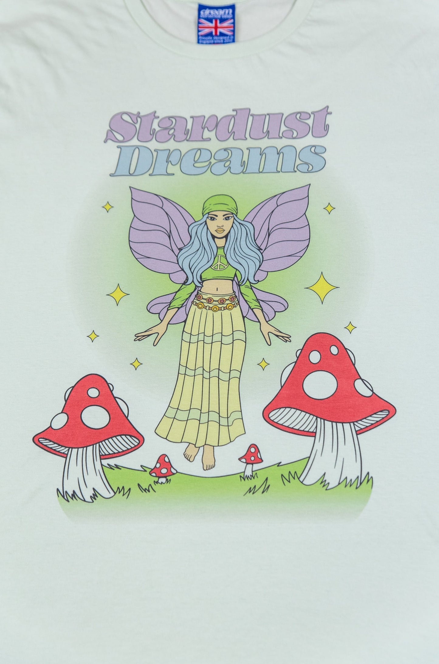 Short Sleeved T-Shirt in Stem Green with Stardust Dreams Print