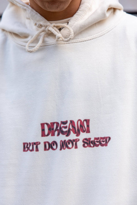 Hoodie in Natural With Cursive Logo Print