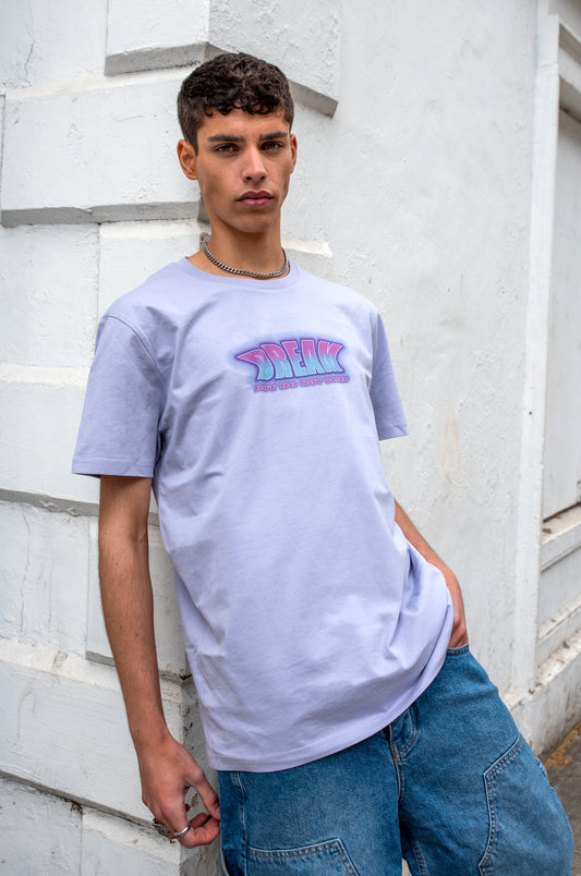 Short Sleeved T-shirt in Lilac With Neon Dream Print