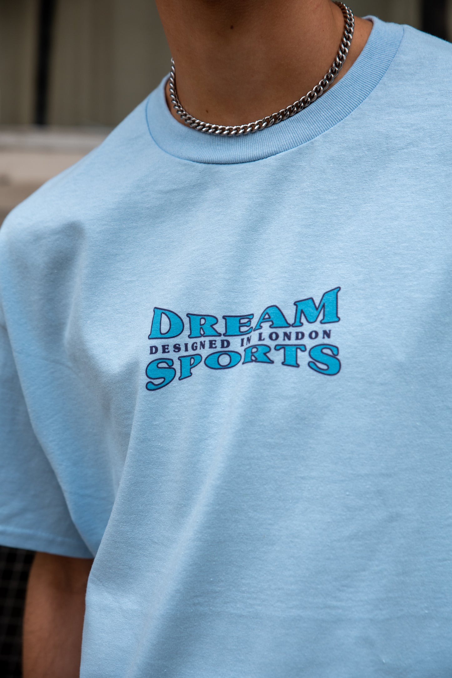 Short Sleeved T-shirt in Light Blue With Dream Sports Print