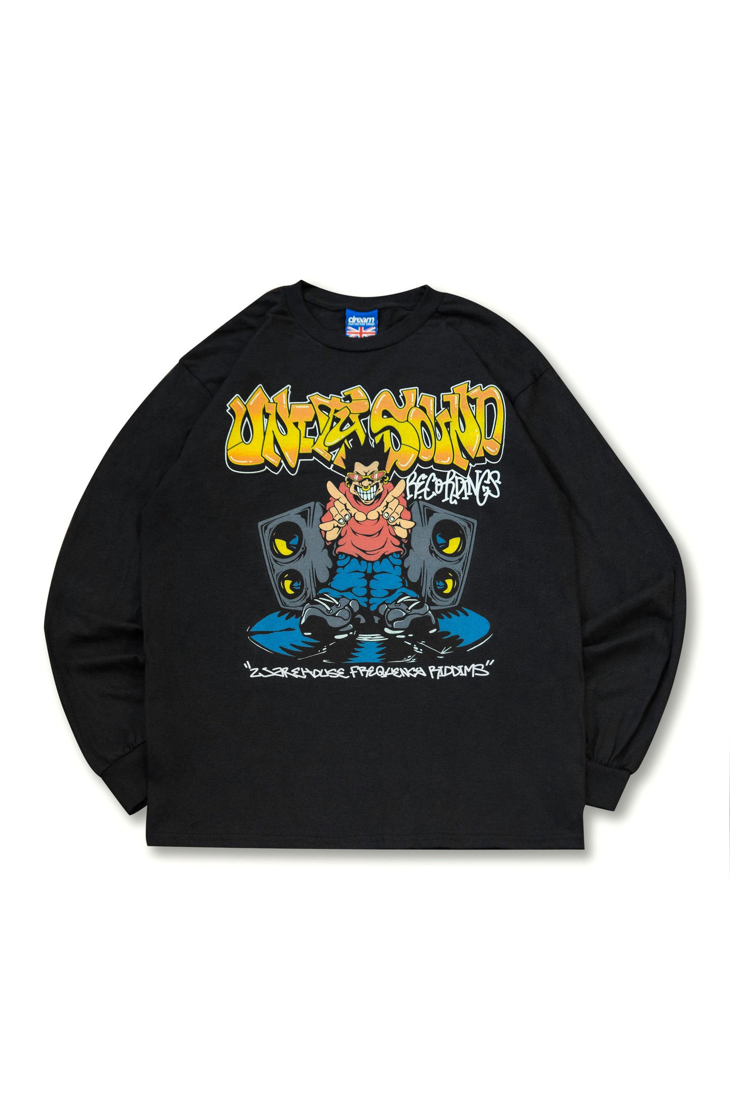 220gsm Black Long Sleeved T-Shirt Unity Sound Recordings