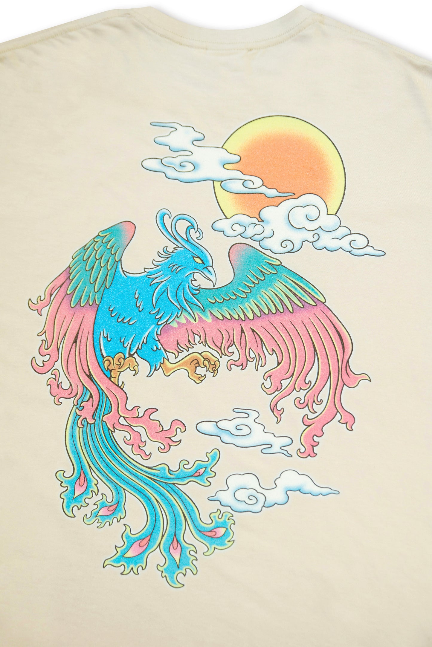 220gsm Heavyweight Sand T-Shirt Featuring Phoenix Print