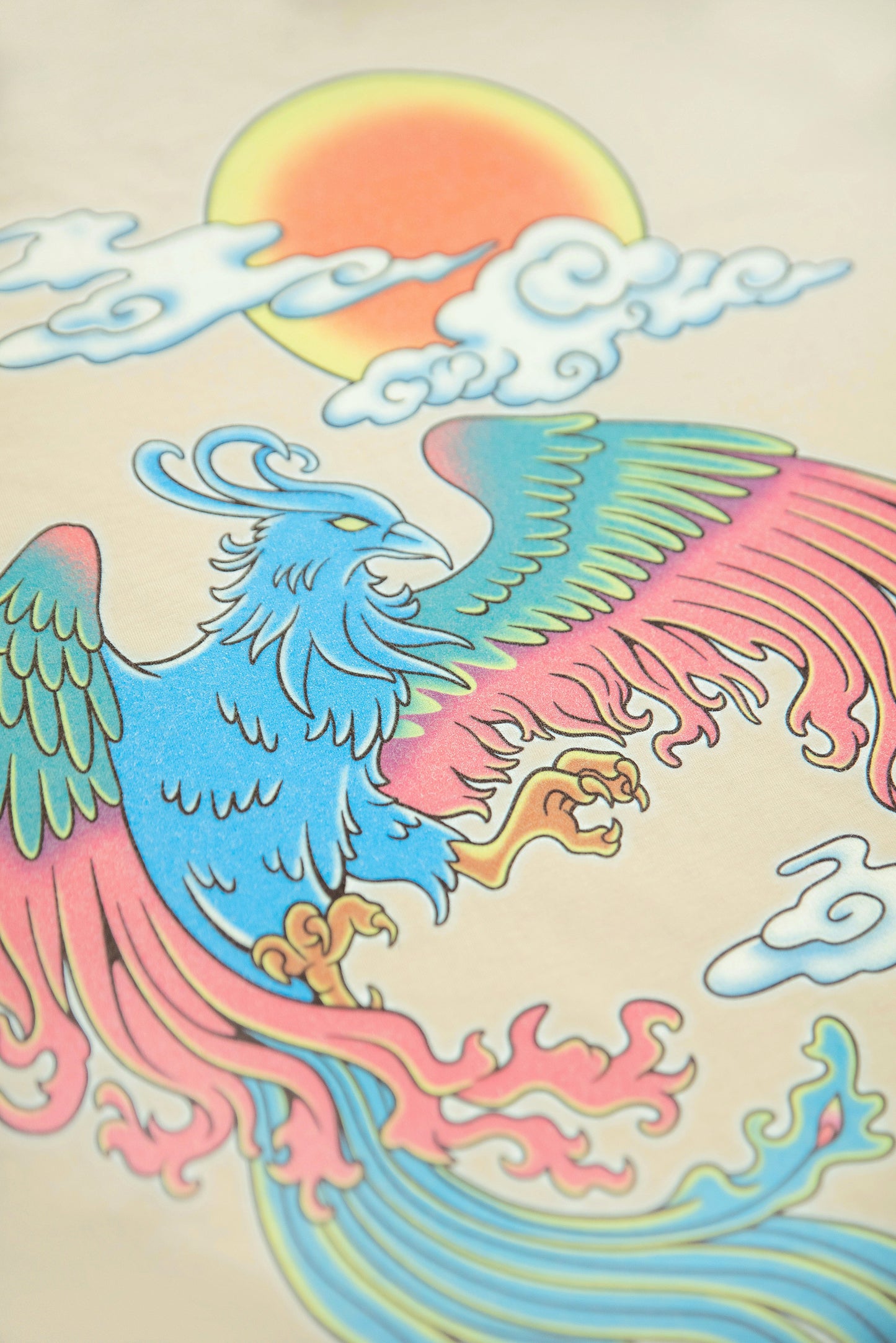220gsm Heavyweight Sand T-Shirt Featuring Phoenix Print