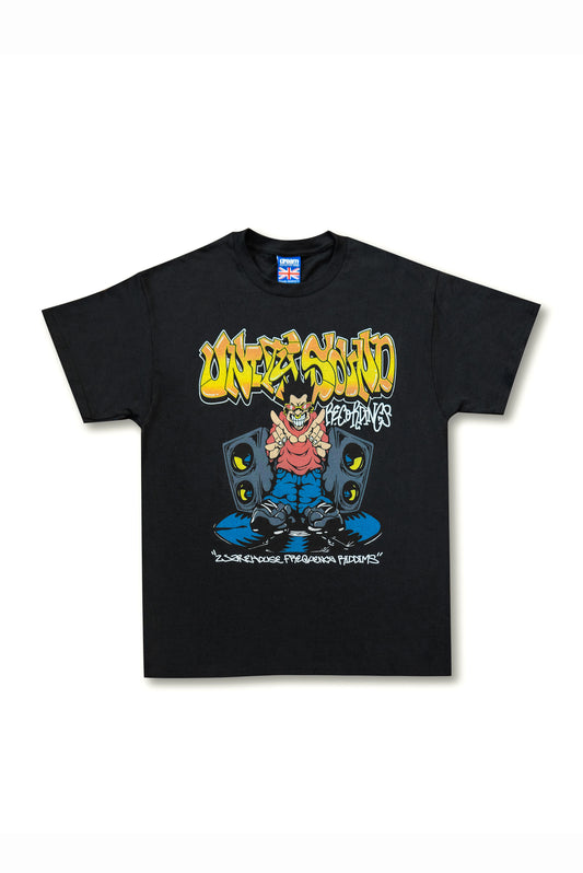 240gsm Black T-Shirt With Unity Sound Recordings Print