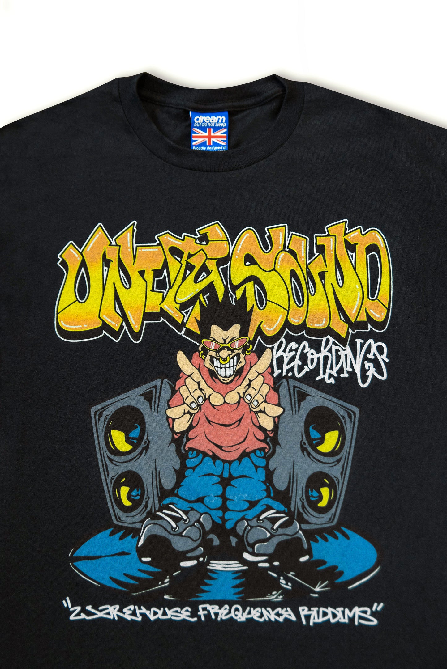 240gsm Black T-Shirt With Unity Sound Recordings Print