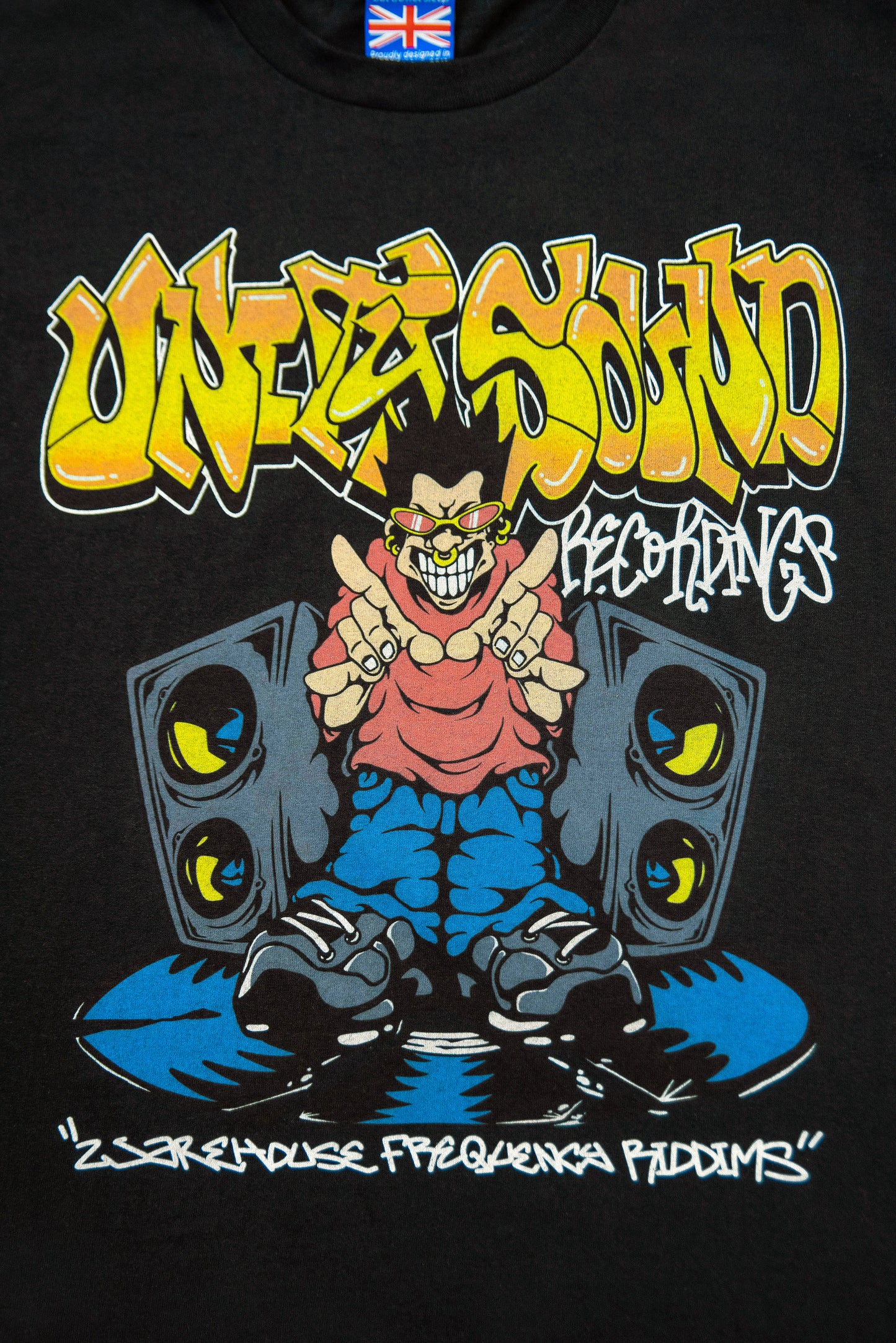 240gsm Black T-Shirt With Unity Sound Recordings Print