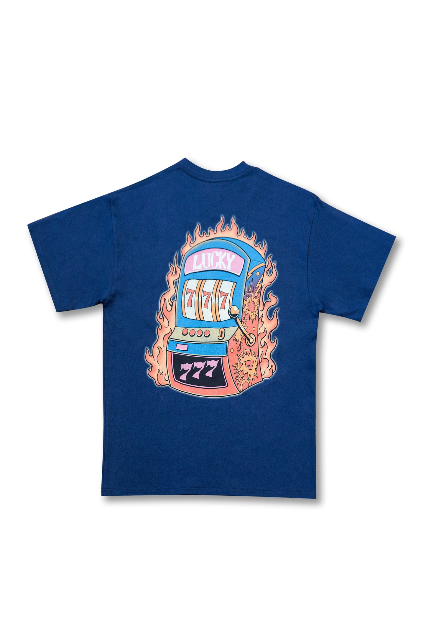 220gsm Heavyweight Navy T-Shirt - Lucky 7s Casino