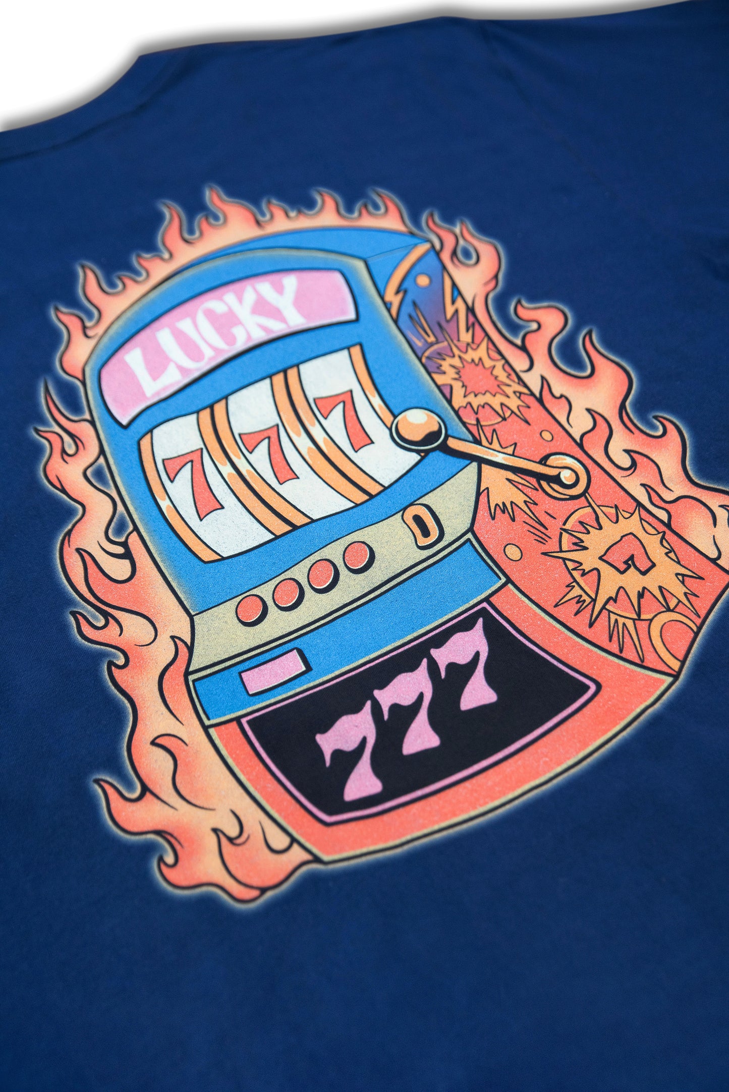 220gsm Heavyweight Navy T-Shirt - Lucky 7s Casino