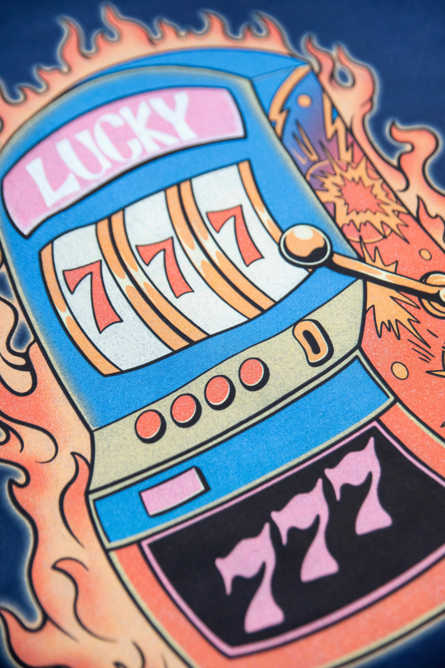 220gsm Heavyweight Navy T-Shirt - Lucky 7s Casino
