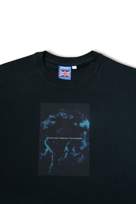 Premium Short Sleeved T-Shirt Black Shuffling Through The Cosmos