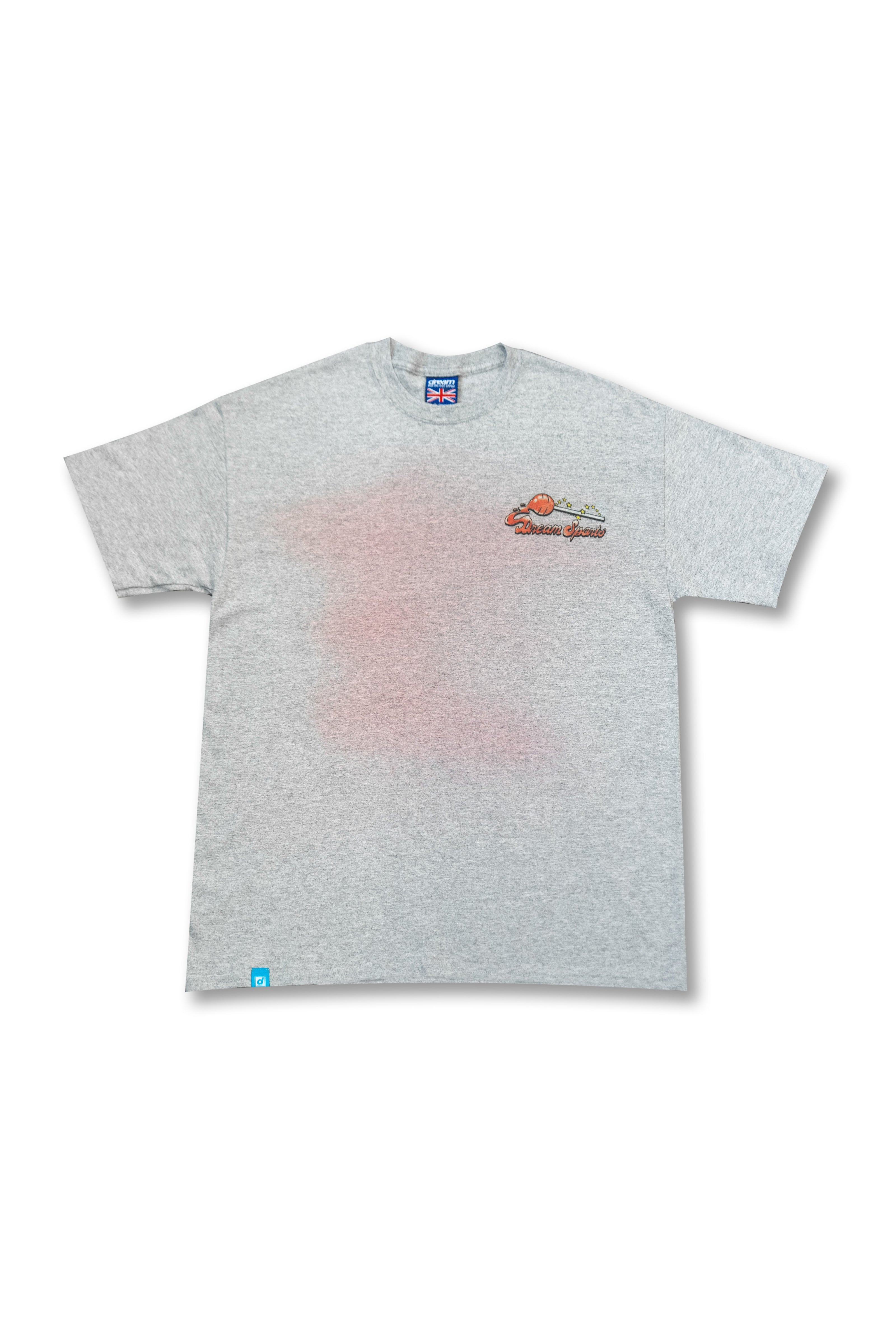 Light grey short sleeve T-shirt with a colorful graphic of a lollipop and stars, featuring the text 'Dream Sports' on the front