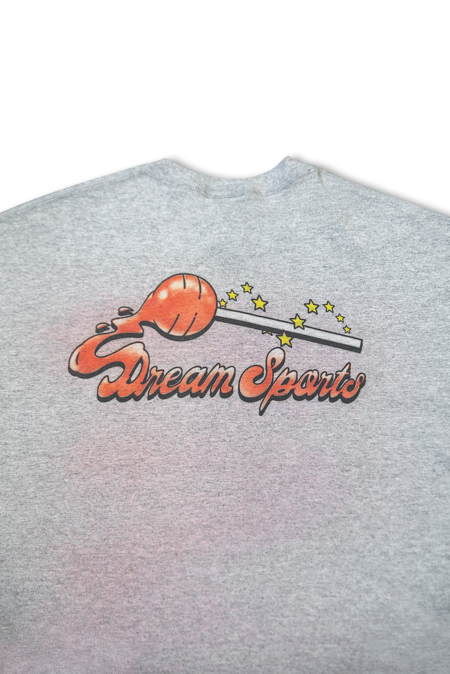 Short Sleeved T-Shirt in Heather Grey with Lollipop Print