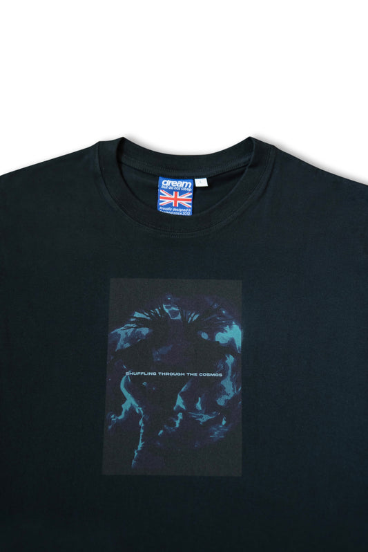 Premium Short Sleeved T-Shirt Black Shuffling Through The Cosmos