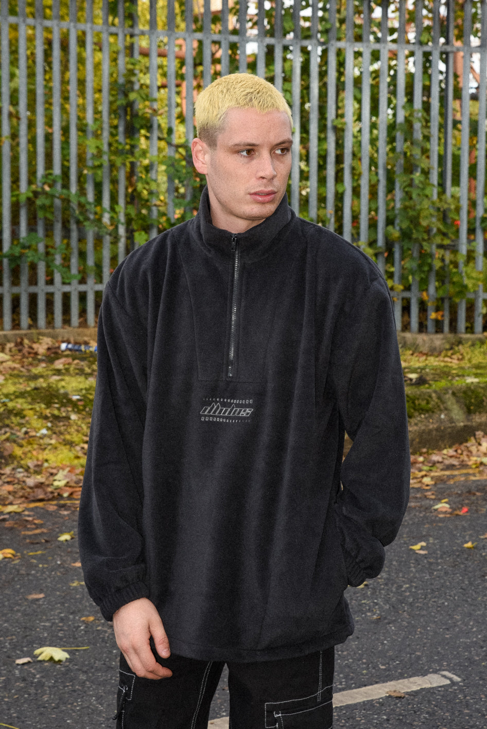 Fleece in Black with DBDNS Futuristic Logo Embroidery