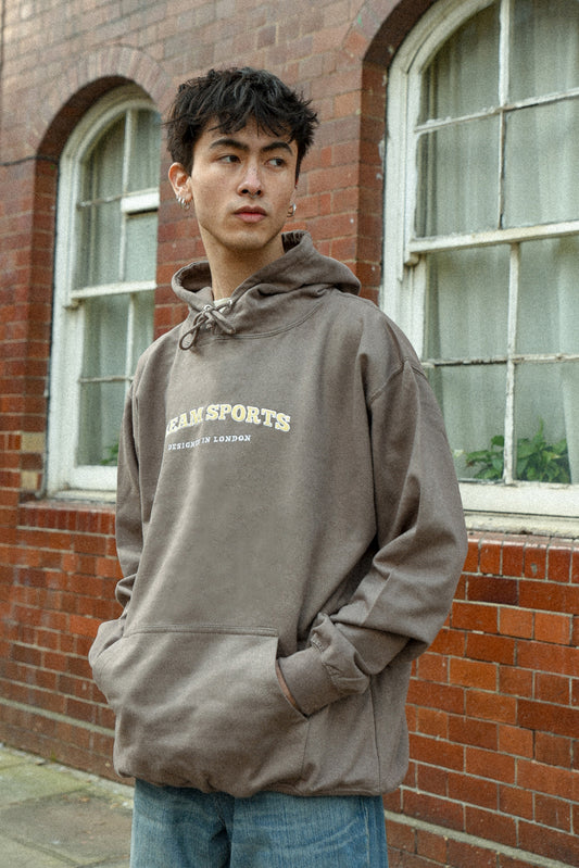 Hoodie in Mocha Brown with Dream Sports Embroidery