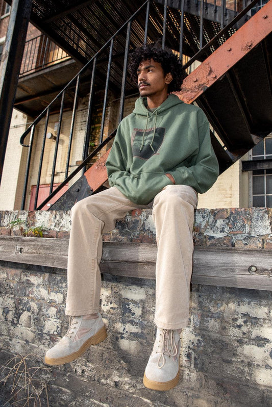 Military Green Hoodie With Spyware Print - Dreambutdonotsleep