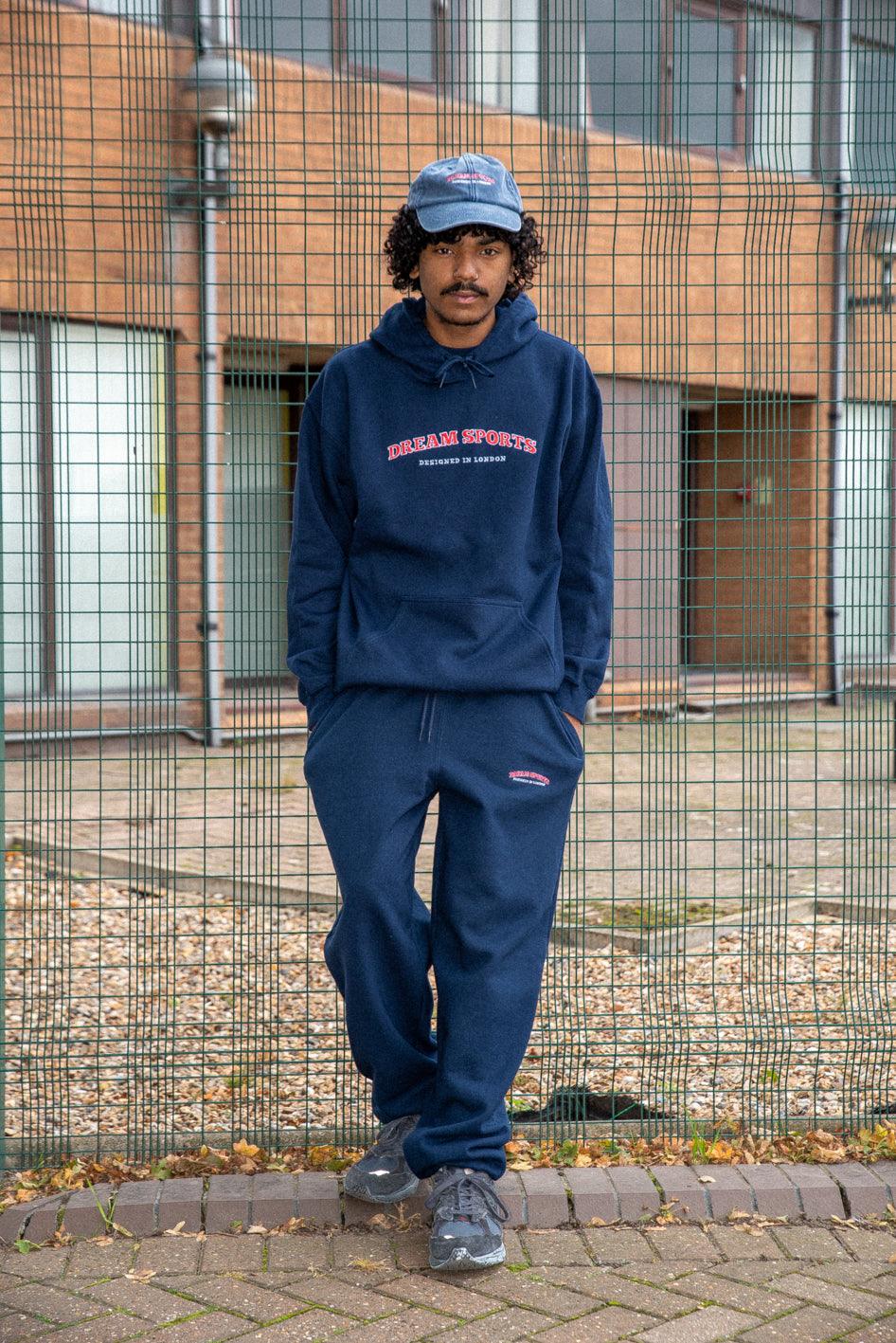 Hoodie in Navy with Dream Sports Embroidery - Dreambutdonotsleep
