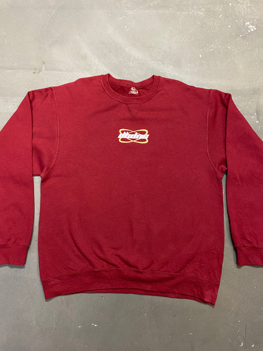 1 of 1 Reworked Vintage Sweatshirt in Red DBDNS Logo Embroidery
