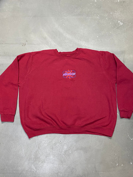 1 of 1 Reworked Vintage Sweatshirt in Red DBDNS Logo Embroidery