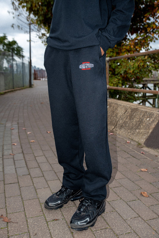 Joggers in Black with Dream Sports Embroidery