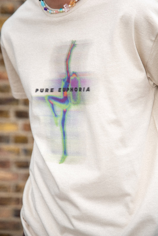 Short Sleeved T-shirt in Sand With Pure Euphoria Print