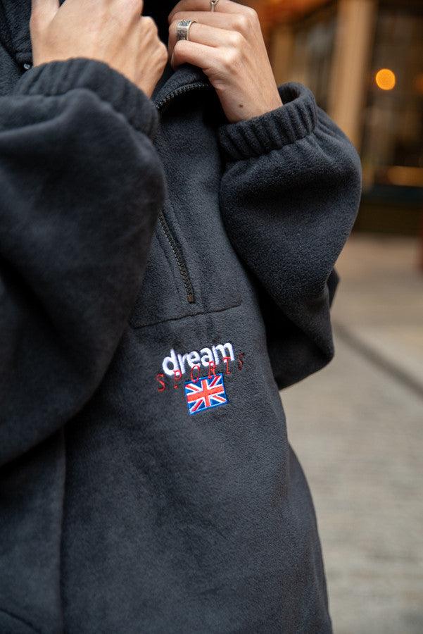 Fleece In Black With Dream Sports Embroidery - Dreambutdonotsleep