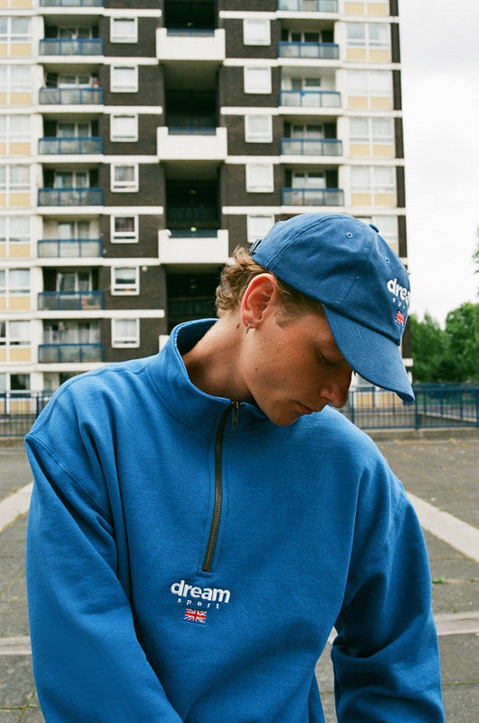 Royal Blue 1-4 zip sweatshirt With Dream Sport Design