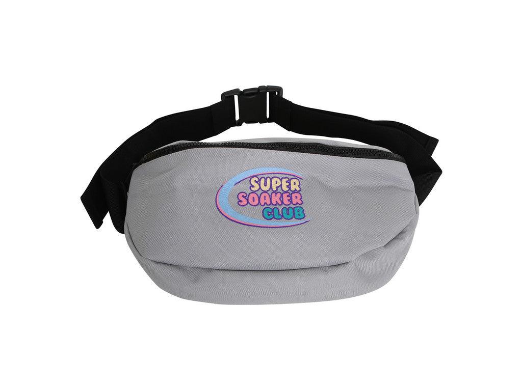 Grey Oversized Bum Bag  Super Soaker Embroidery - Dreambutdonotsleep
