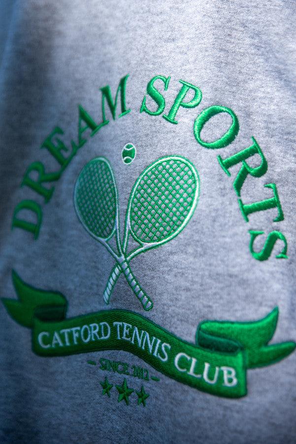 Heather Grey Sweatshirt with Catford Tennis Club Embroidery - Dreambutdonotsleep