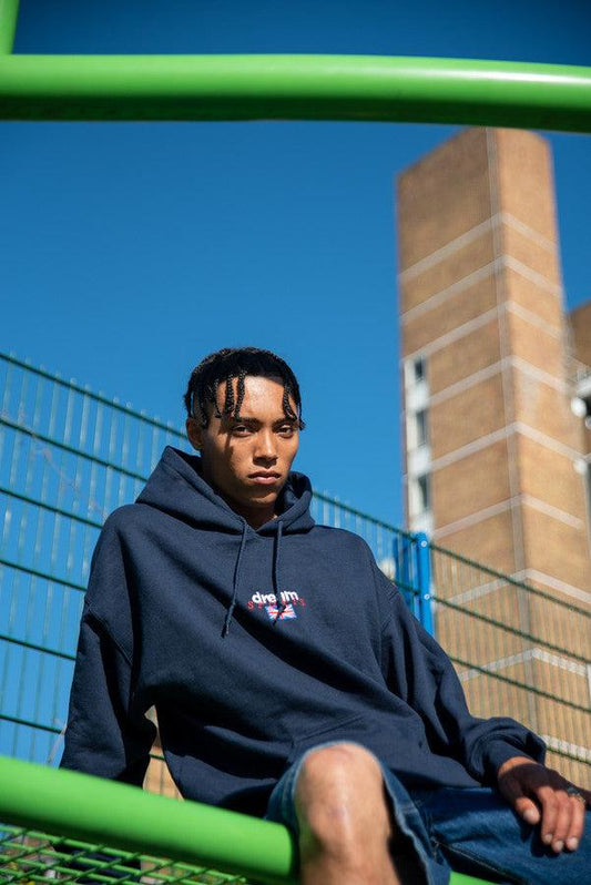 Hoodie in Navy with Dream Sports Logo Embroidery - Dreambutdonotsleep