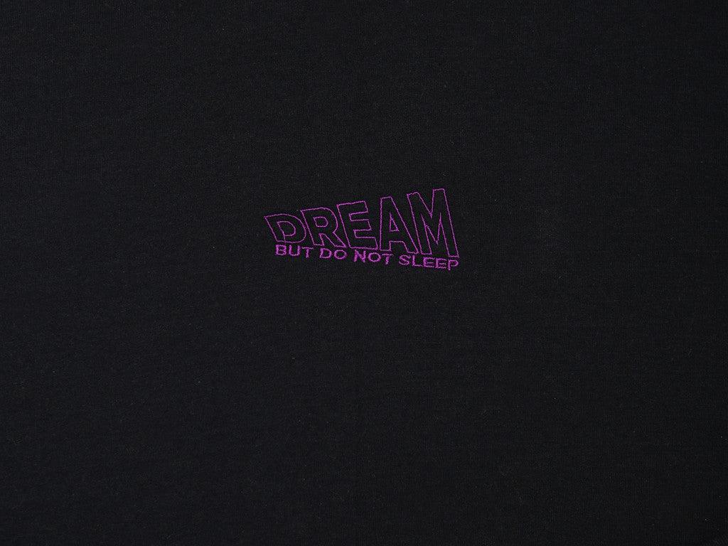 Black Hoodie With Violet Dream Embroidery - Dreambutdonotsleep