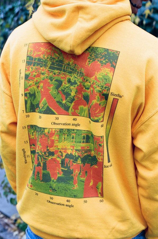Gold Hoodie With Dream In Infrared Print - Dreambutdonotsleep