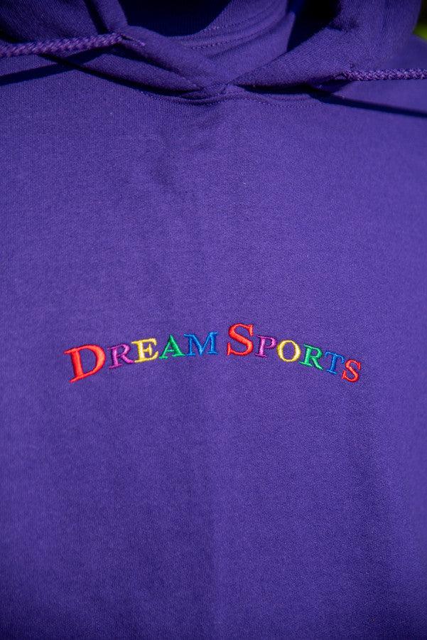 Hoodie in Dark Purple with Dream Sports Embroidery - Dreambutdonotsleep