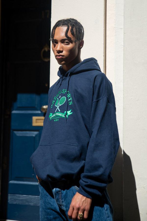 Hoodie in Navy with Catford Tennis Club Embroidery - Dreambutdonotsleep