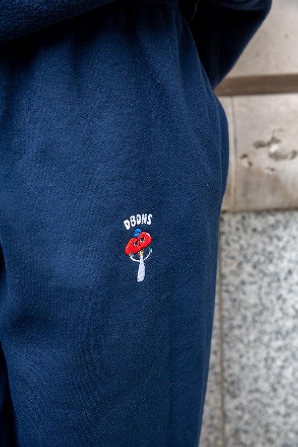 Joggers in Navy with Embroidered Bro Shroom - Dreambutdonotsleep