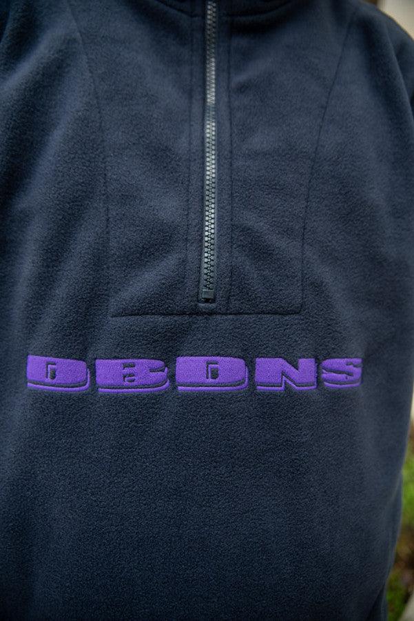Fleece In Navy With Purple DBDNS Embroidery - Dreambutdonotsleep