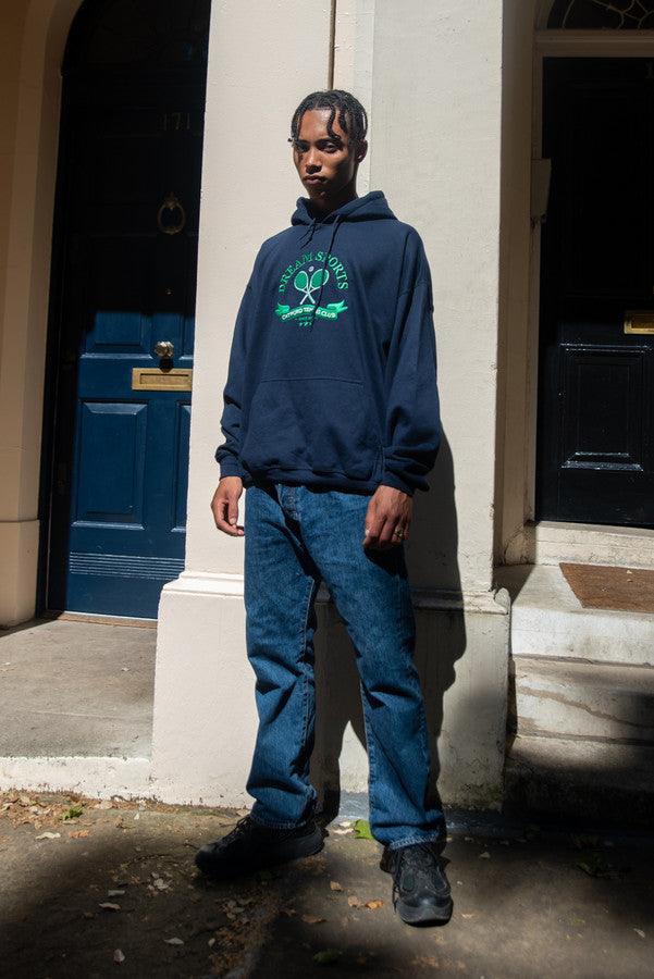 Hoodie in Navy with Catford Tennis Club Embroidery - Dreambutdonotsleep