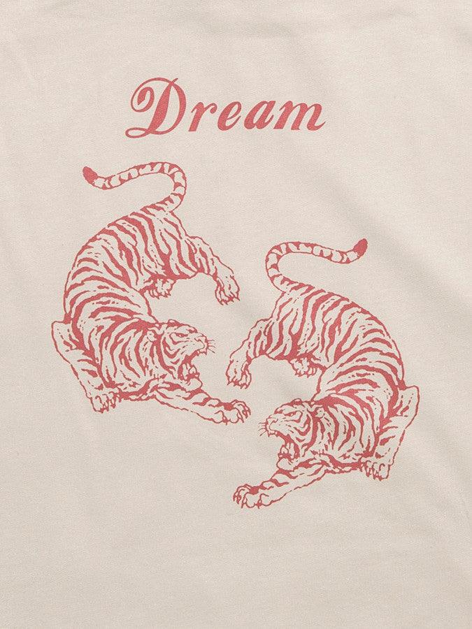 Chinese Tiger Design On Sand Hoodie - Dreambutdonotsleep