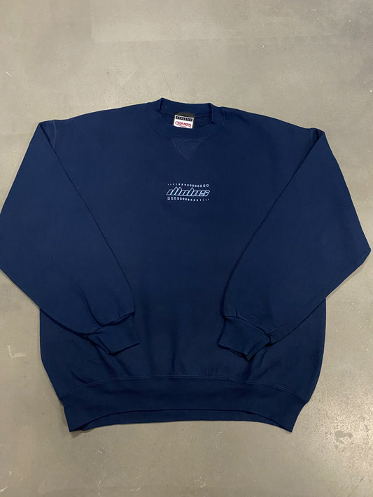 Reworked Champs Sports Sweatshirt in Navy with Logo Embroidery