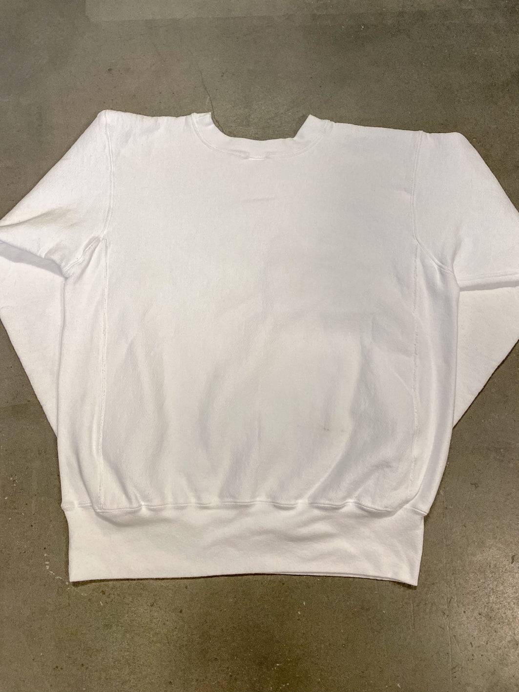 Reworked Champion Sweatshirt in White Planet Tripsies Print