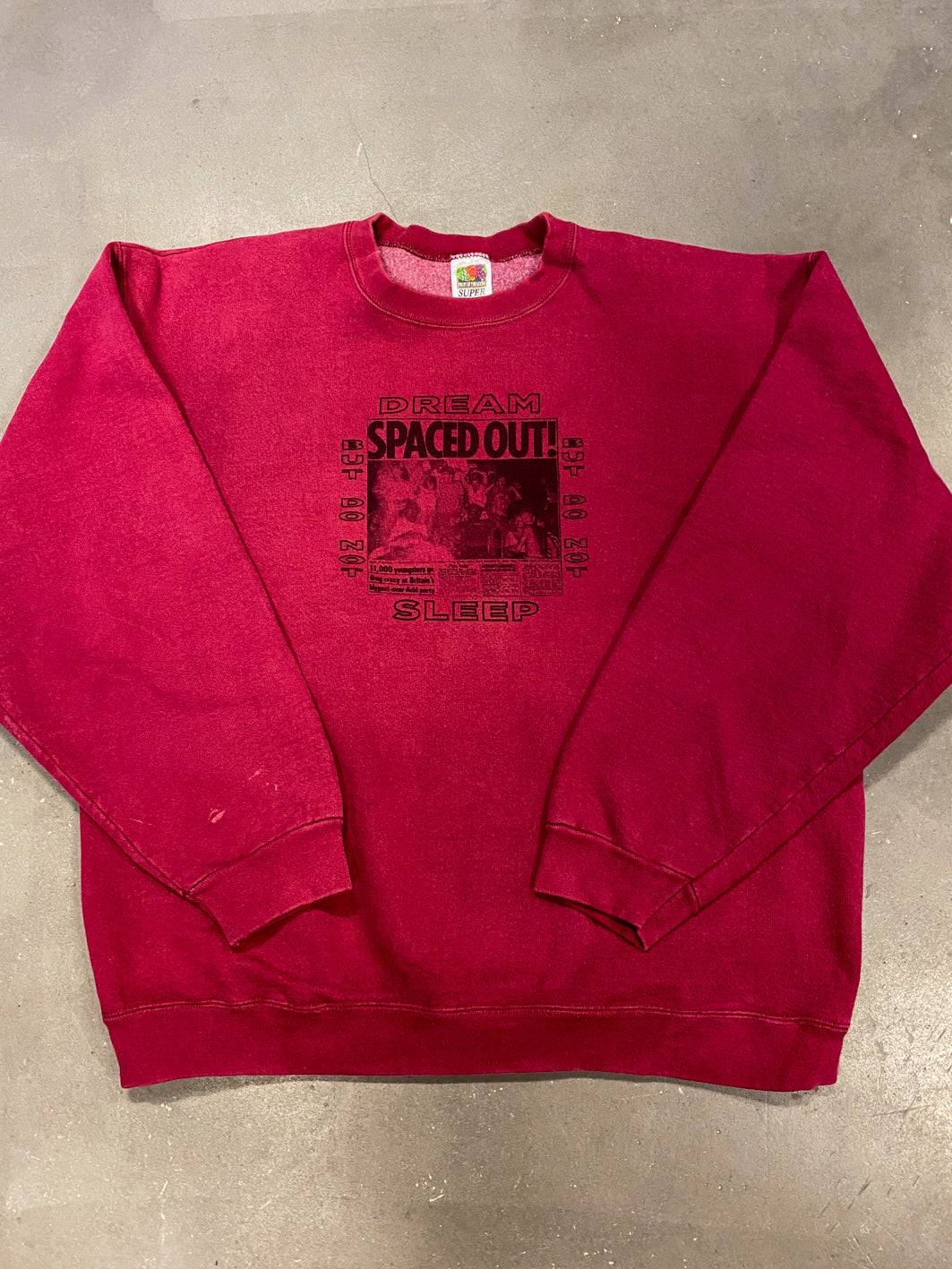 Reworked FOTL Sweatshirt in Red Spaced Out Print