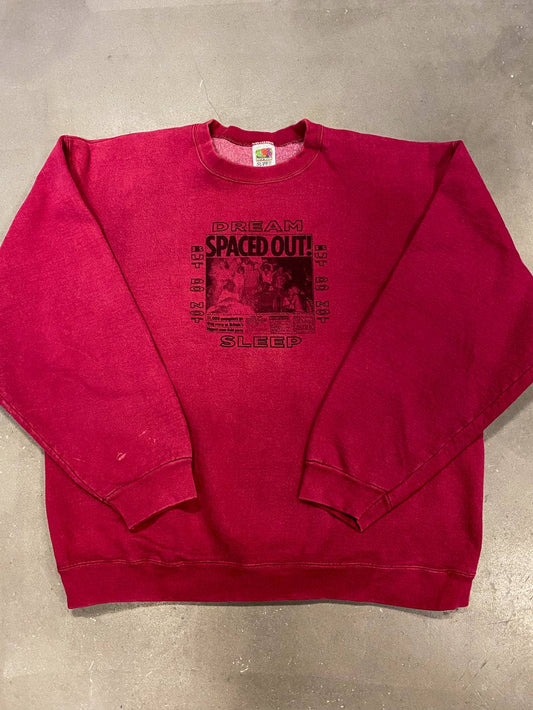 Reworked FOTL Sweatshirt in Red Spaced Out Print