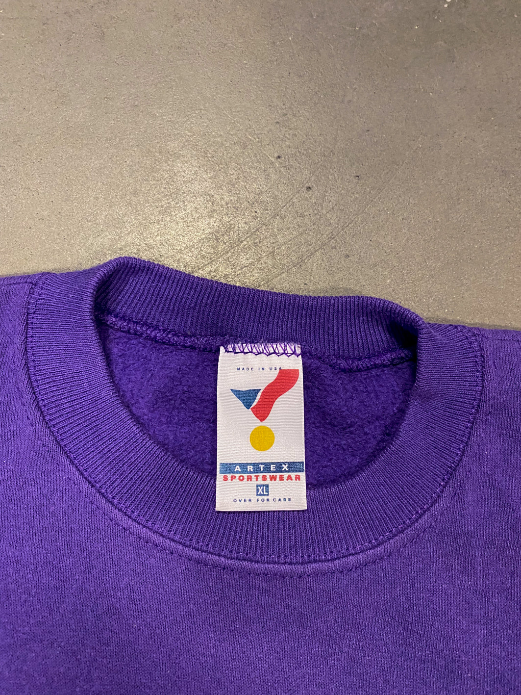 Reworked Artex Sportswear Sweatshirt in Purple Rave Print