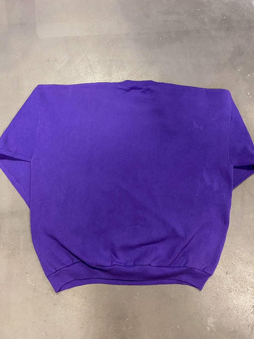 Reworked Artex Sportswear Sweatshirt in Purple Rave Print